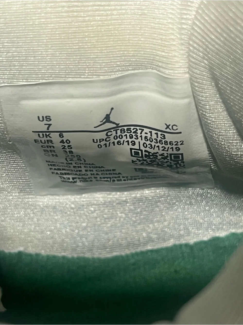 Nike White and Green Air Jordan 4 Retro Metallic Green